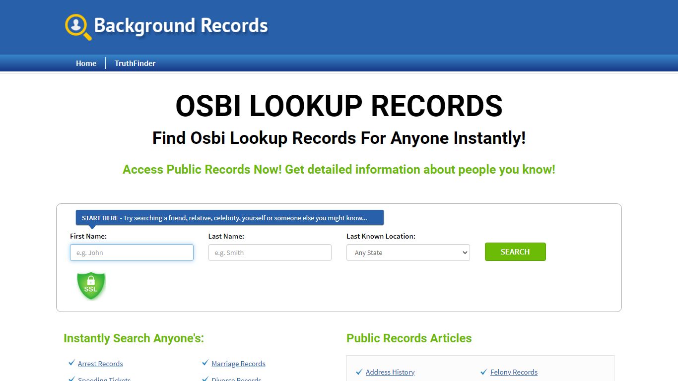 Find Osbi Lookup Records For Anyone Instantly!